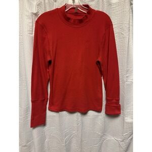Intimately Free People Womens Red Ribbed Long Sleeve Mock Turtle Neck XL Stretch